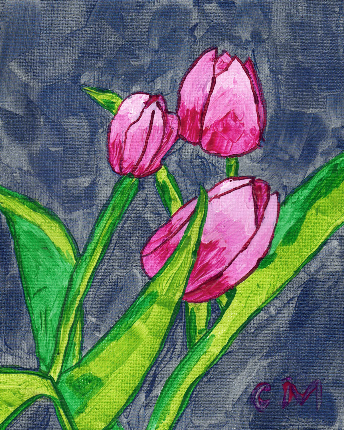 Painting Pink Tulips 